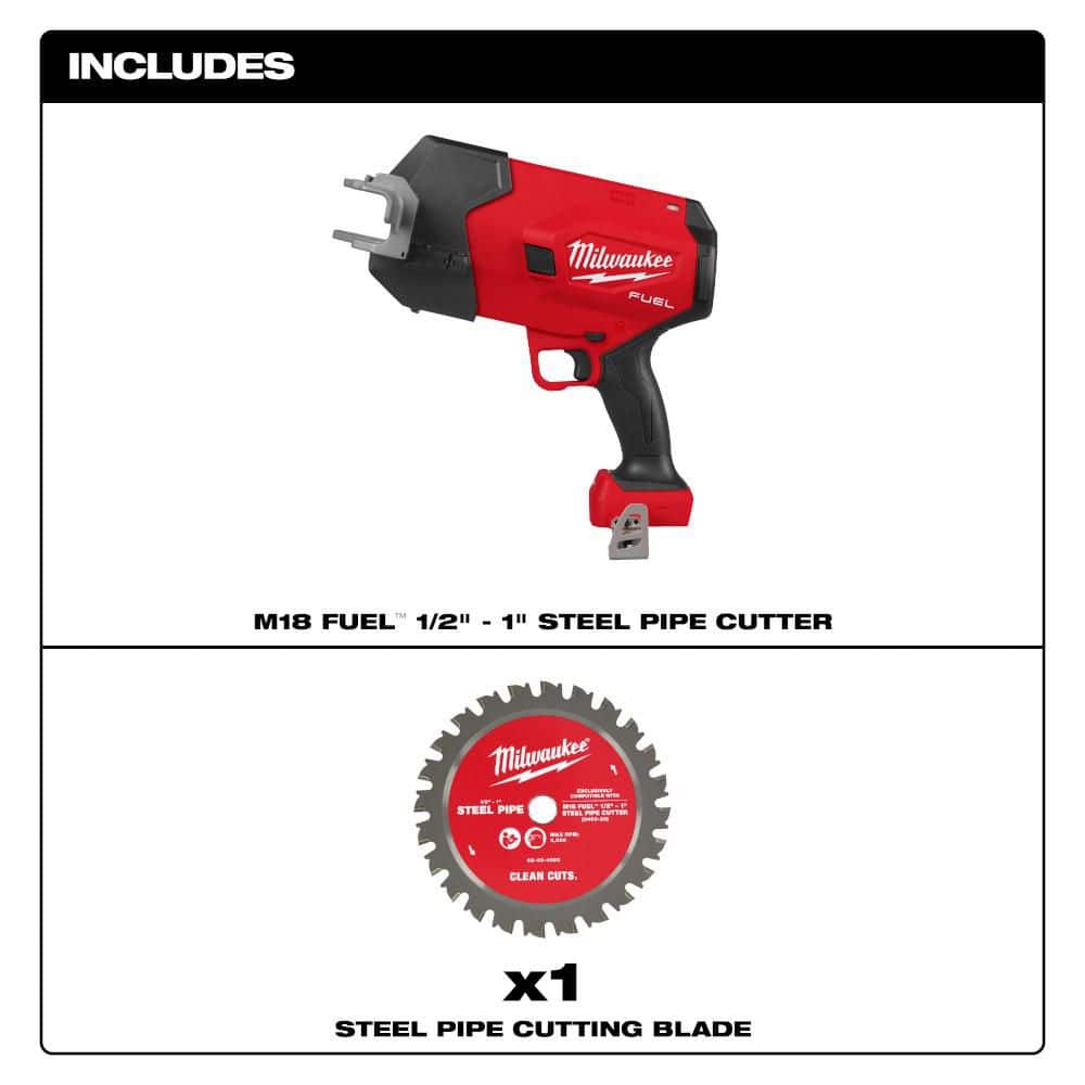 Milwaukee M18 FUEL 18V Lithium-Ion Brushless Cordless 1/2 in.-1 in. Steel Pipe Cutter 3469-20