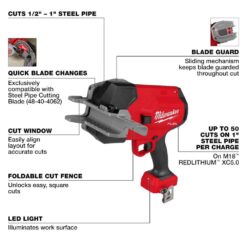 Milwaukee M18 FUEL 18V Lithium-Ion Brushless Cordless 1/2 in.-1 in. Steel Pipe Cutter 3469-20