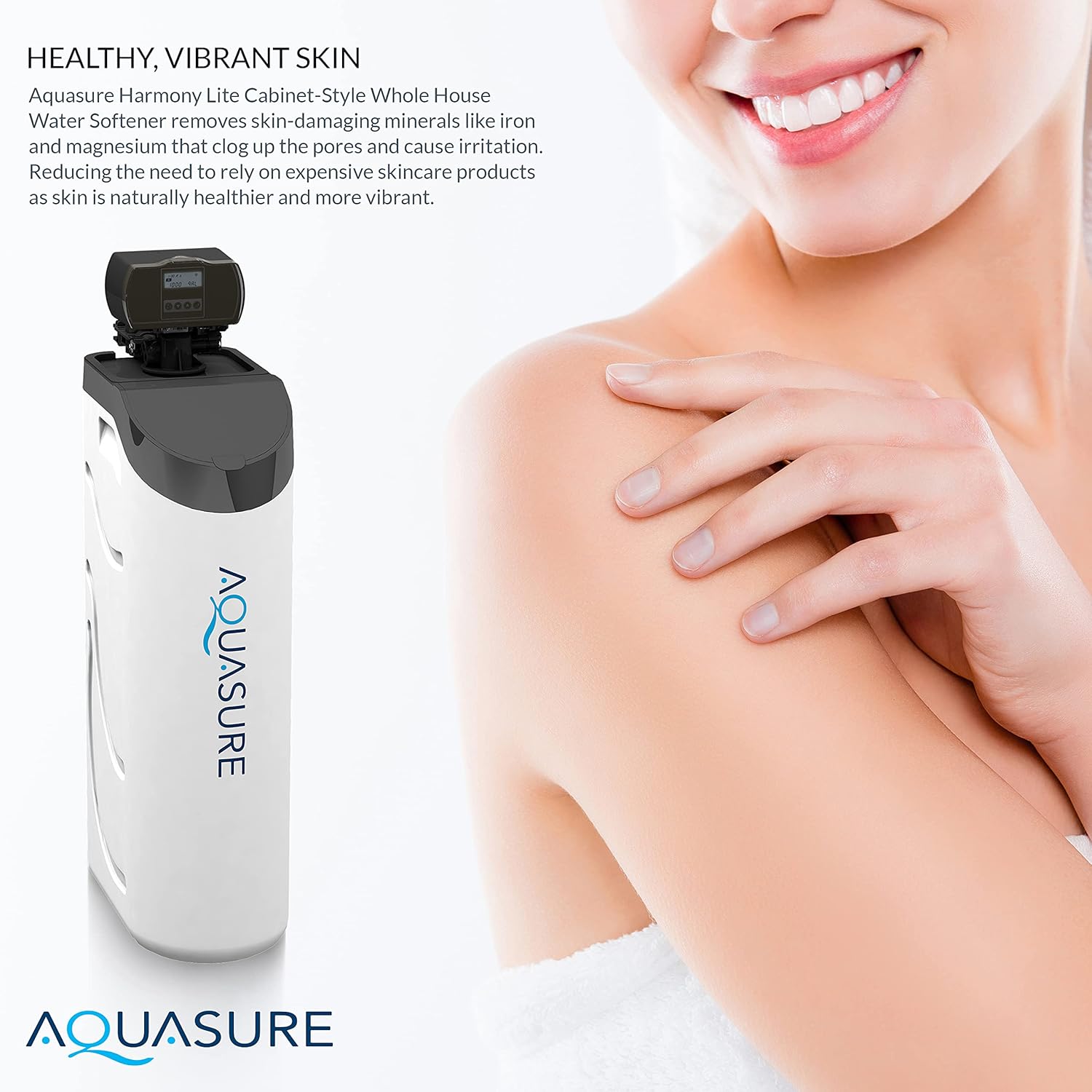 Aquasure Harmony Lite All-in-One 34,000 Grains Whole House Water Softener with Pleated Sediment Pre-Filter System (Pre-Filter + Fine Mesh Resin)