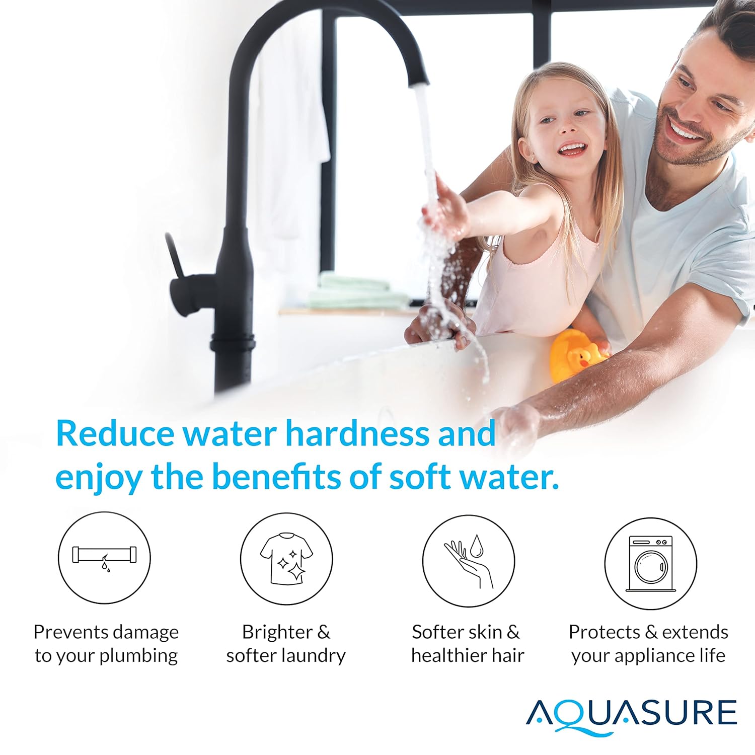 Aquasure Harmony Lite All-in-One 34,000 Grains Whole House Water Softener with Pleated Sediment Pre-Filter System (Pre-Filter + Fine Mesh Resin)