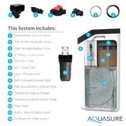 Aquasure Harmony Lite All-in-One 34,000 Grains Whole House Water Softener with Pleated Sediment Pre-Filter System (Pre-Filter + Fine Mesh Resin)