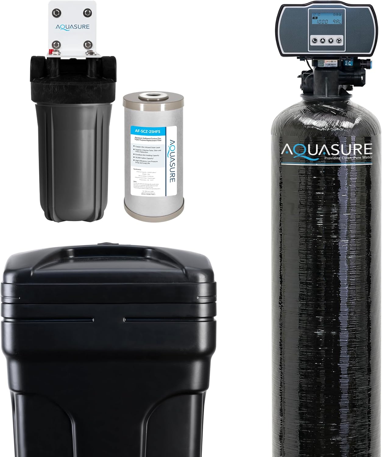 Aquasure Harmony Series 50,000 Grains Whole House Water Softener with High Performance Automatic Digital Metered Control Head