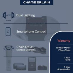 Chamberlain 1/2 HP Smart Chain Drive Garage Door Opener C2405