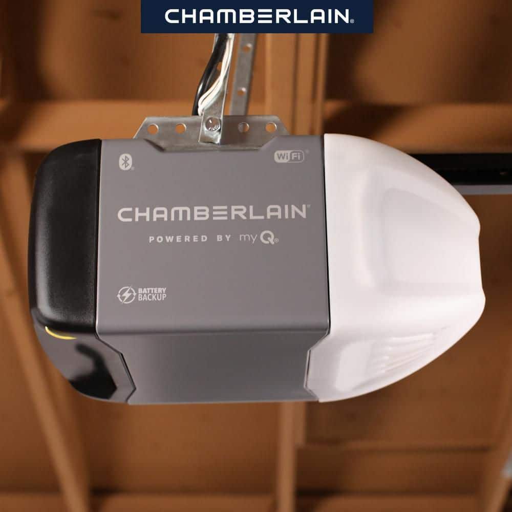 Chamberlain 1/2 HP Smart Quiet Belt Drive Garage Door Opener with Battery Backup B2211T