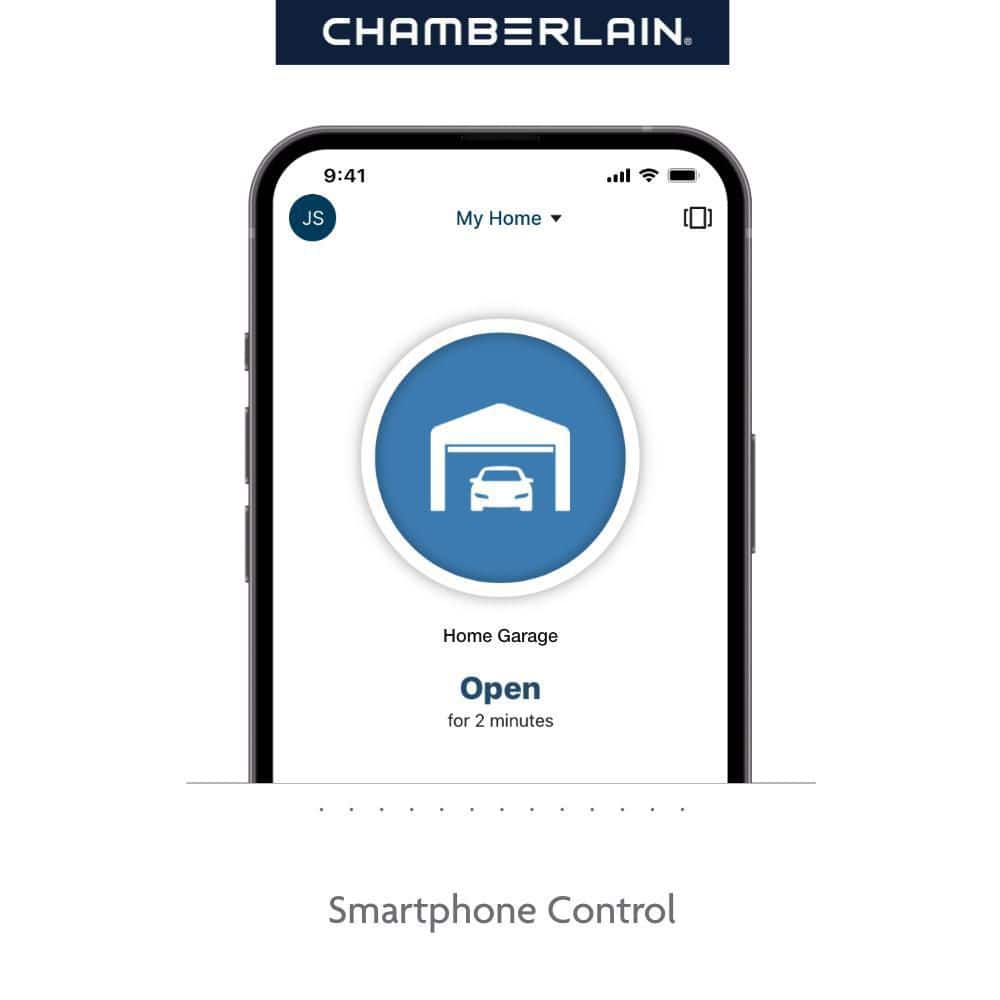 Chamberlain 1/2 HP Smart Quiet Belt Drive Garage Door Opener with Battery Backup B2211T