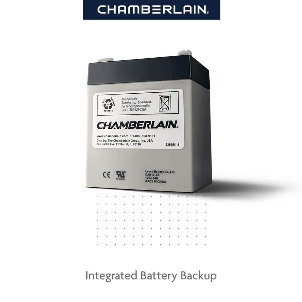Chamberlain 1/2 HP Smart Quiet Belt Drive Garage Door Opener with Battery Backup B2211T