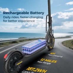 WERHY Electric Scooter, 350W/500W Motor, Top Speed 16/19/22 mph, Max 12/21/23Miles Ranges, Foldable E Scooter for Adults