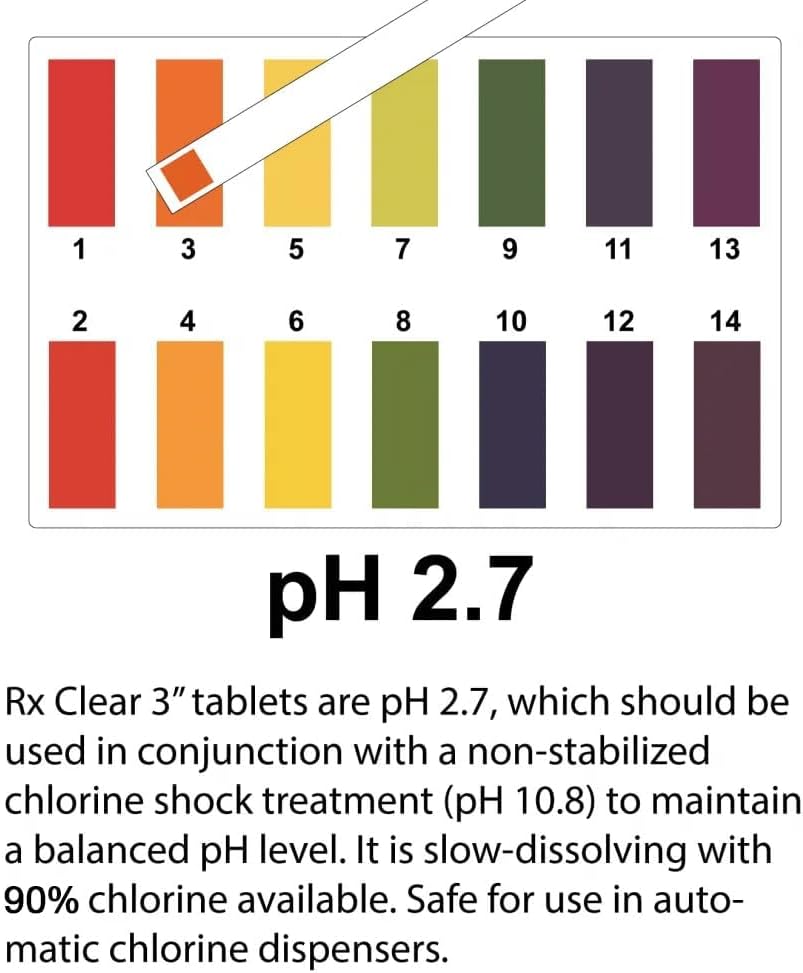 Rx Clear 3" Inch Stabilized Chlorine Tablets | 100 Pounds | Individual Chlorinating Tabs (2 x 50 LB Buckets)