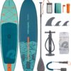 Retrospec Weekender Inflatable Stand Up Paddle Board Includes Paddle, Pump, and Accessories 10’6” Lightweight iSUP, Seafoam