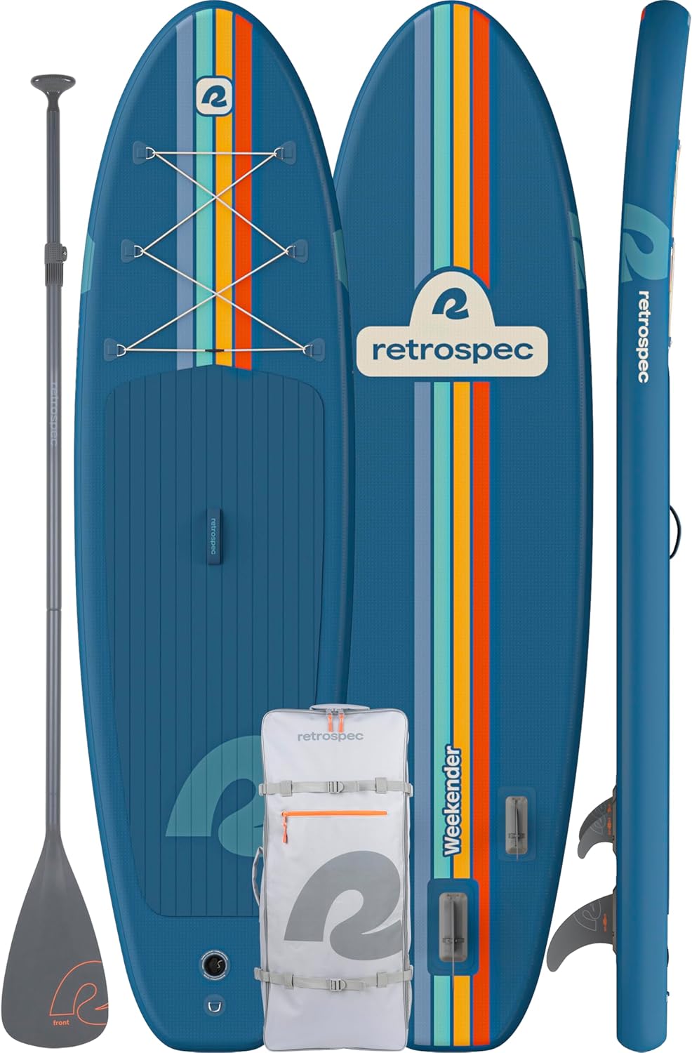 Retrospec Weekender Inflatable Stand Up Paddle Board Includes Paddle, Pump, and Accessories 10’6” Lightweight iSUP, Navy