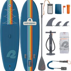 Retrospec Weekender Inflatable Stand Up Paddle Board Includes Paddle, Pump, and Accessories 10’6” Lightweight iSUP, Navy