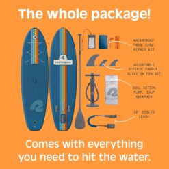 Retrospec Weekender Inflatable Stand Up Paddle Board Includes Paddle, Pump, and Accessories 10’6” Lightweight iSUP, Navy