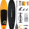 Retrospec Weekender Inflatable Stand Up Paddle Board Includes Paddle, Pump, and Accessories 10’6” Lightweight iSUP, Sunglow