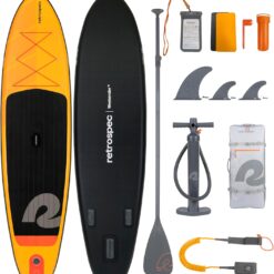Retrospec Weekender Inflatable Stand Up Paddle Board Includes Paddle, Pump, and Accessories 10’6” Lightweight iSUP, Sunglow