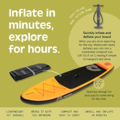 Retrospec Weekender Inflatable Stand Up Paddle Board Includes Paddle, Pump, and Accessories 10’6” Lightweight iSUP, Sunglow