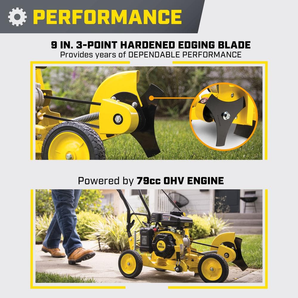 Champion Power Equipment 9 in. 79 cc Gas Powered 4-Stroke Walk Behind Lawn Edger 201465