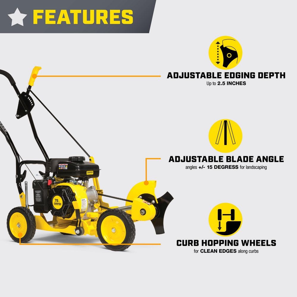 Champion Power Equipment 9 in. 79 cc Gas Powered 4-Stroke Walk Behind Lawn Edger 201465