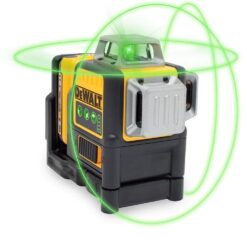 DEWALT 12V MAX Lithium-Ion 100 ft. Green Self-Leveling 3-Beam 360 Degree Laser Level with 2.0Ah Battery, Charger and Case DW089LG