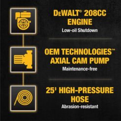 DEWALT 3400 PSI 2.5 GPM Cold Water Gas Pressure Washer with PressuReady DeWalt 208cc Engine DXPW3400PRNB-S
