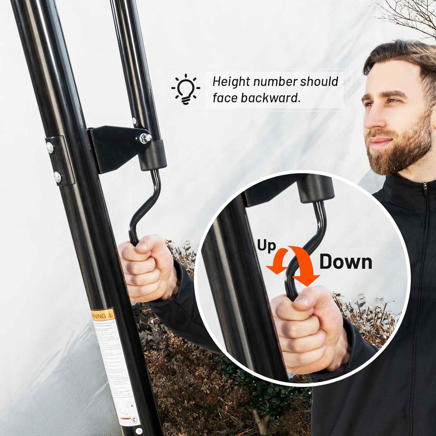 Basketball Hoop 44 Inch Backboard Portable Basketball Hoop Outdoor,5.3-10ft Stepless Regulation Crank Adjust Basketball Goal System,White and Black