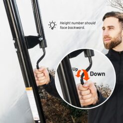 Basketball Hoop 48 Inch Backboard Portable Basketball Hoop Outdoor,5.3-10ft Stepless Regulation Crank Adjust Basketball Goal System