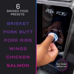 GE Profile Smart Indoor Pellet Smoker, with Active Smoke Filtration, 5 Smoke Control Settings, WiFi Connected, Electric, Countertop BBQ Appliance, Black