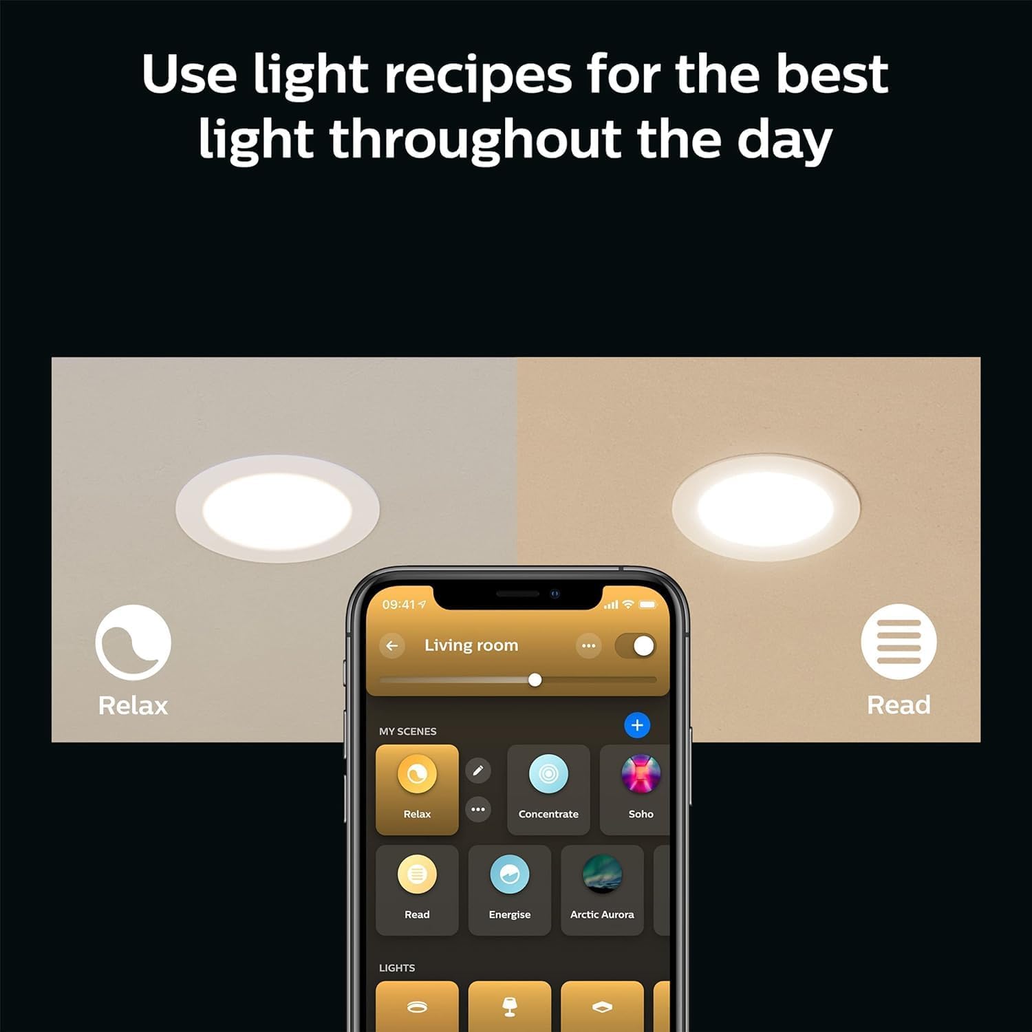 Philips Hue Smart Slim 5/6 Inch LED Downlight - White and Color Ambiance Color-Changing Light - 6 Pack