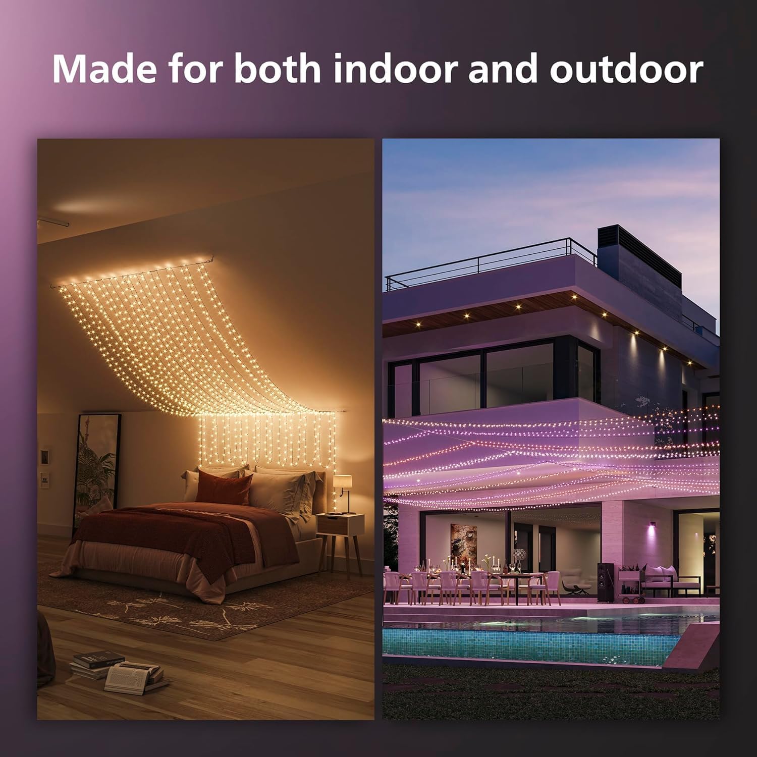 Philips Hue Indoor/Outdoor Holiday 130-Foot Festavia String Lights