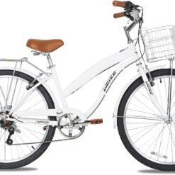 WEIZE Beach Cruiser Bike, 26 inch Commuter Bicycle, White