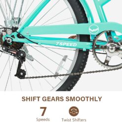 WEIZE Beach Cruiser Bike, 26 inch Commuter Bicycle, Teal