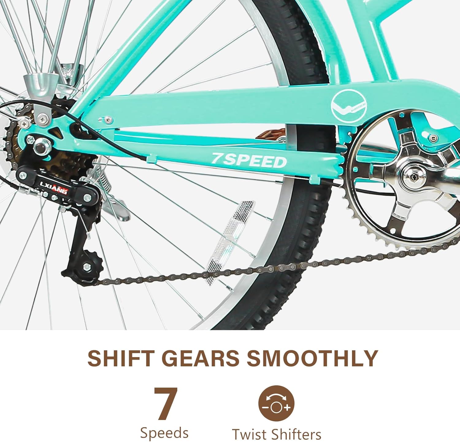 WEIZE Beach Cruiser Bike, 26 inch Commuter Bicycle, Teal
