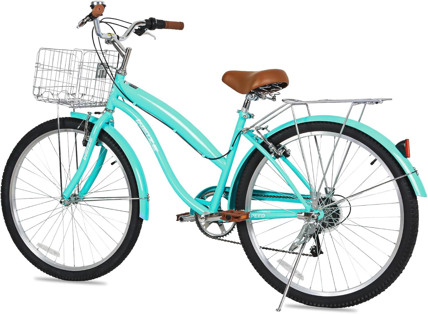 WEIZE Beach Cruiser Bike, 26 inch Commuter Bicycle, Teal