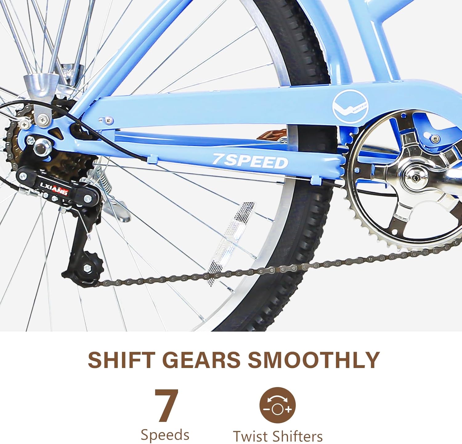 WEIZE Beach Cruiser Bike, 26 inch Commuter Bicycle, Blue