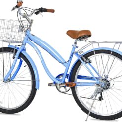 WEIZE Beach Cruiser Bike, 26 inch Commuter Bicycle, Blue