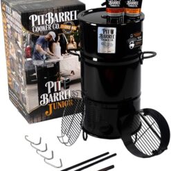 Pit Barrel Cooker Junior Package - 14 Inch Drum Smoker | Porcelain Coated Steel Drum BBQ Grill