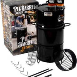 Pit Barrel Cooker Junior Package - 14 Inch Drum Smoker | Porcelain Coated Steel Drum BBQ Grill