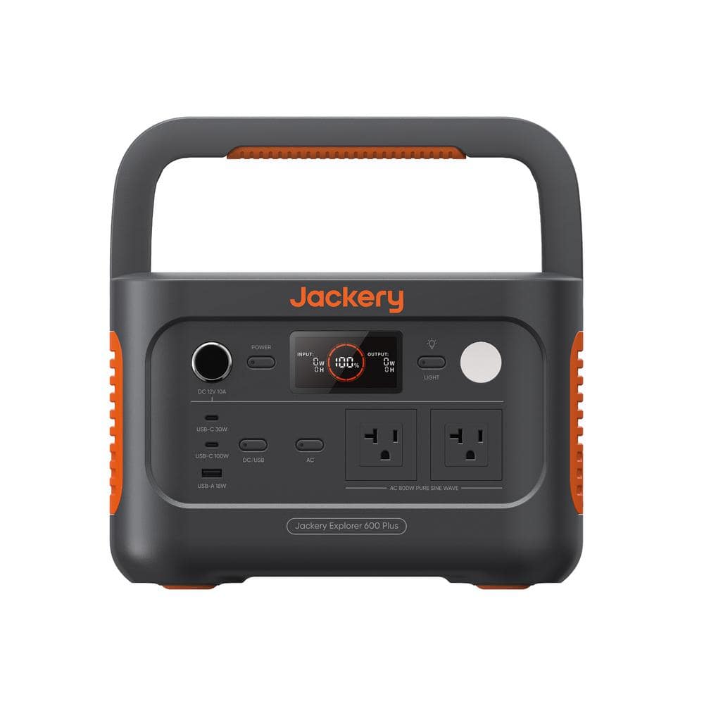 Jackery 800-Watt Output/1600 Peak Portable Power Station Explorer 600 Plus Push Button Start Battery Generator for Outdoors HTE112600A
