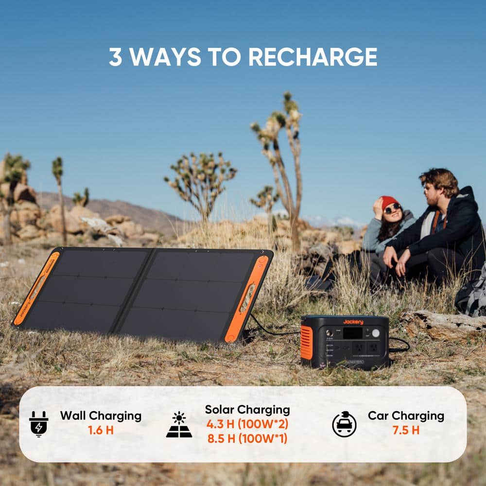 Jackery 800-Watt Output/1600 Peak Portable Power Station Explorer 600 Plus Push Button Start Battery Generator for Outdoors HTE112600A