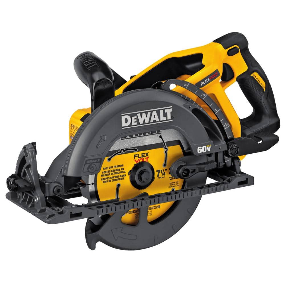 DEWALT FLEXVOLT 60V MAX Lithium-Ion Cordless Brushless 7-1/4 in. Wormdrive Style Circular Saw with FLEXVOLT 9.0Ah Battery Pack DCS577BWDCB609