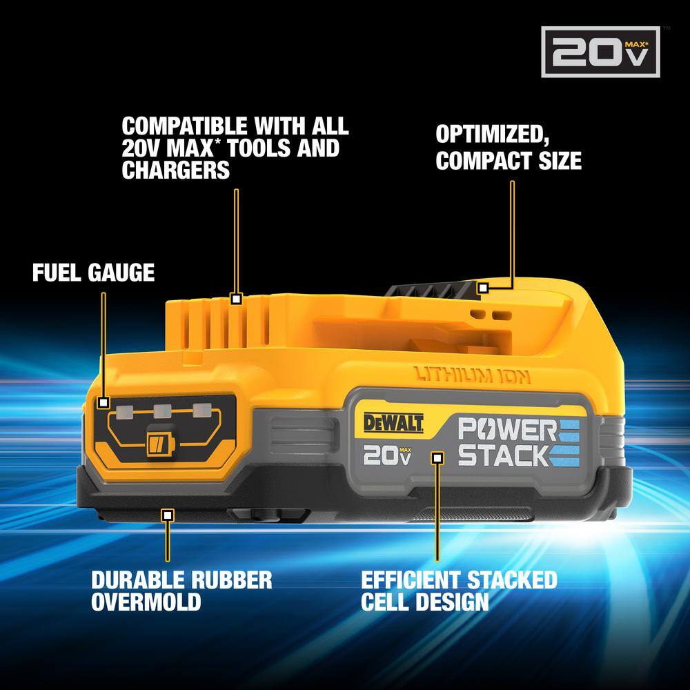 DEWALT 20V MAX Lithium-Ion Cordless Combo Kit (2-Tool) with 1.7 Ah Battery and Charger DCK207E1