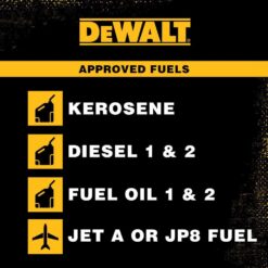 DEWALT Heavy Duty 215,000 BTU Yellow Forced Air Kerosene Outdoor Space Heater (6,500 sq. ft. Heating Area) DXH215HD