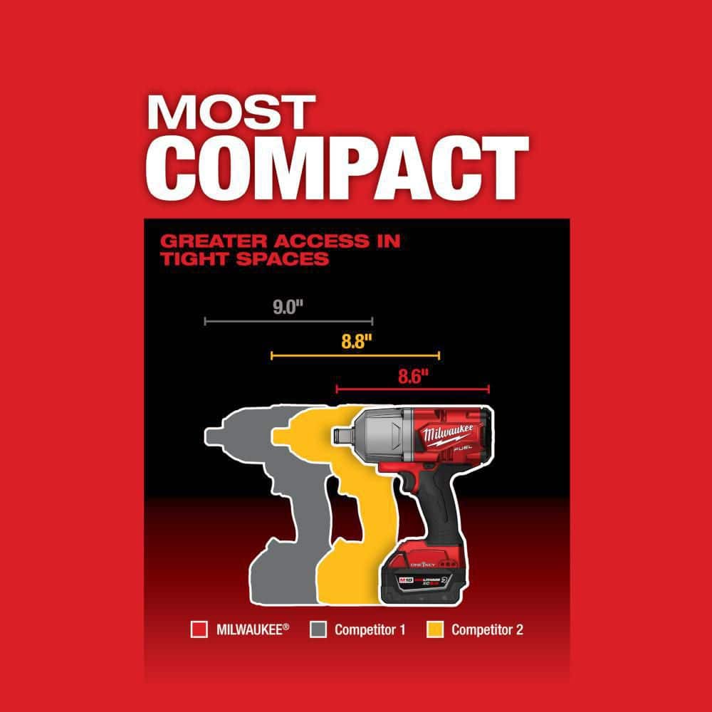 Milwaukee M18 FUEL ONE-KEY 18V Li-Ion Brushless Cordless 3/4 in. High-Torque Impact Wrench with Friction Ring, Resistant Batteries 2864-22R