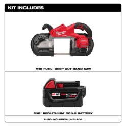Milwaukee M18 FUEL 18V Lith-Ion Brushless Cordless Deep Cut Band Saw w/ (1) 5.0 Ah Battery 2929-20-48-11-1850