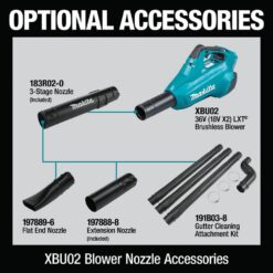Makita 120 MPH 473 CFM 18V x2 (36V) LXT Lithium-Ion Brushless Cordless Leaf Blower Kit with 4 5.0 Ah Batteries XBU02PT1