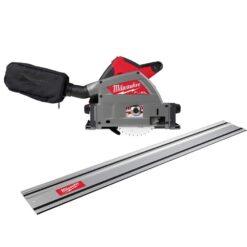 Milwaukee M18 FUEL 18V Lithium-Ion Cordless Brushless 6-1/2 in. Plunge Cut Track Saw with 55 in. Track Saw Guide Rail 2831-20-48-08-0571