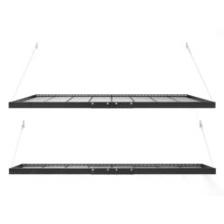 NewAge Products Pro Series 4ft. X 8ft. &nbsp;and 2ft. X 8ft. Wall Mounted Steel Shelf Set 2.0 in Black 40806