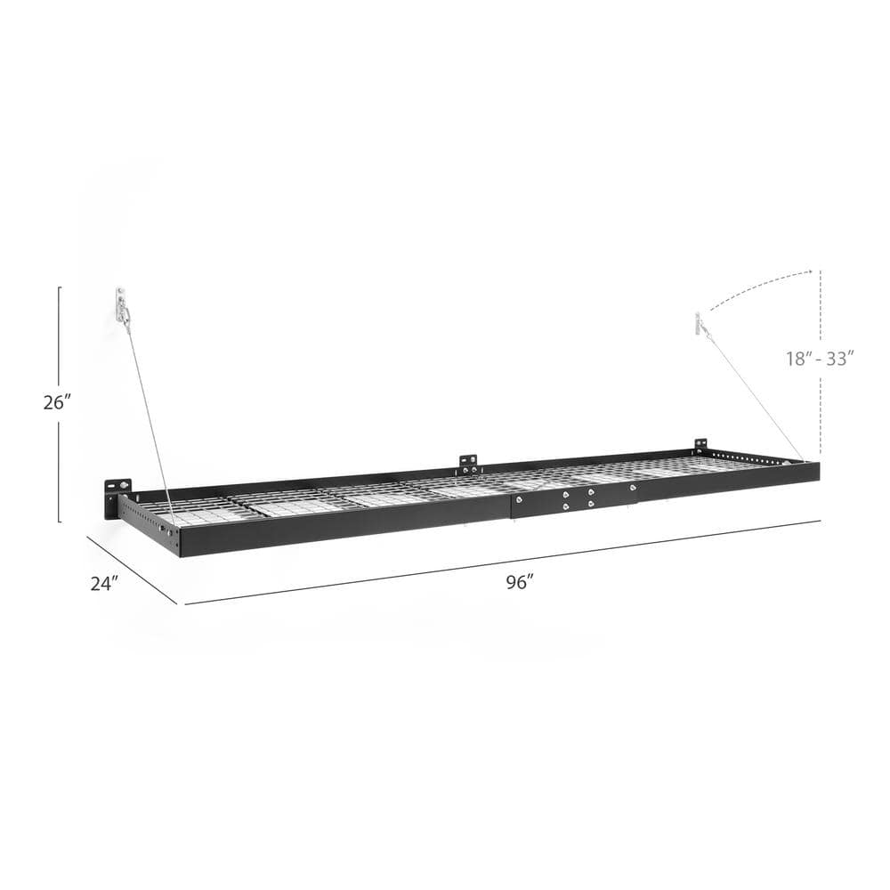 NewAge Products Pro Series 2 ft. x 8 ft. Steel Garage Wall Shelving in Black (2-Pack) 40414