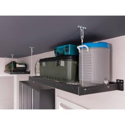 NewAge Products Pro Series 2 ft. x 8 ft. Steel Garage Wall Shelving in Black (2-Pack) 40414