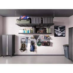NewAge Products Pro Series 2 ft. x 8 ft. Steel Garage Wall Shelving in Black (2-Pack) 40414
