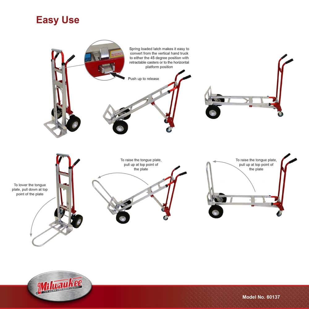 Milwaukee 1,000 lbs. Capacity 4-in-1 Hand Truck 60137